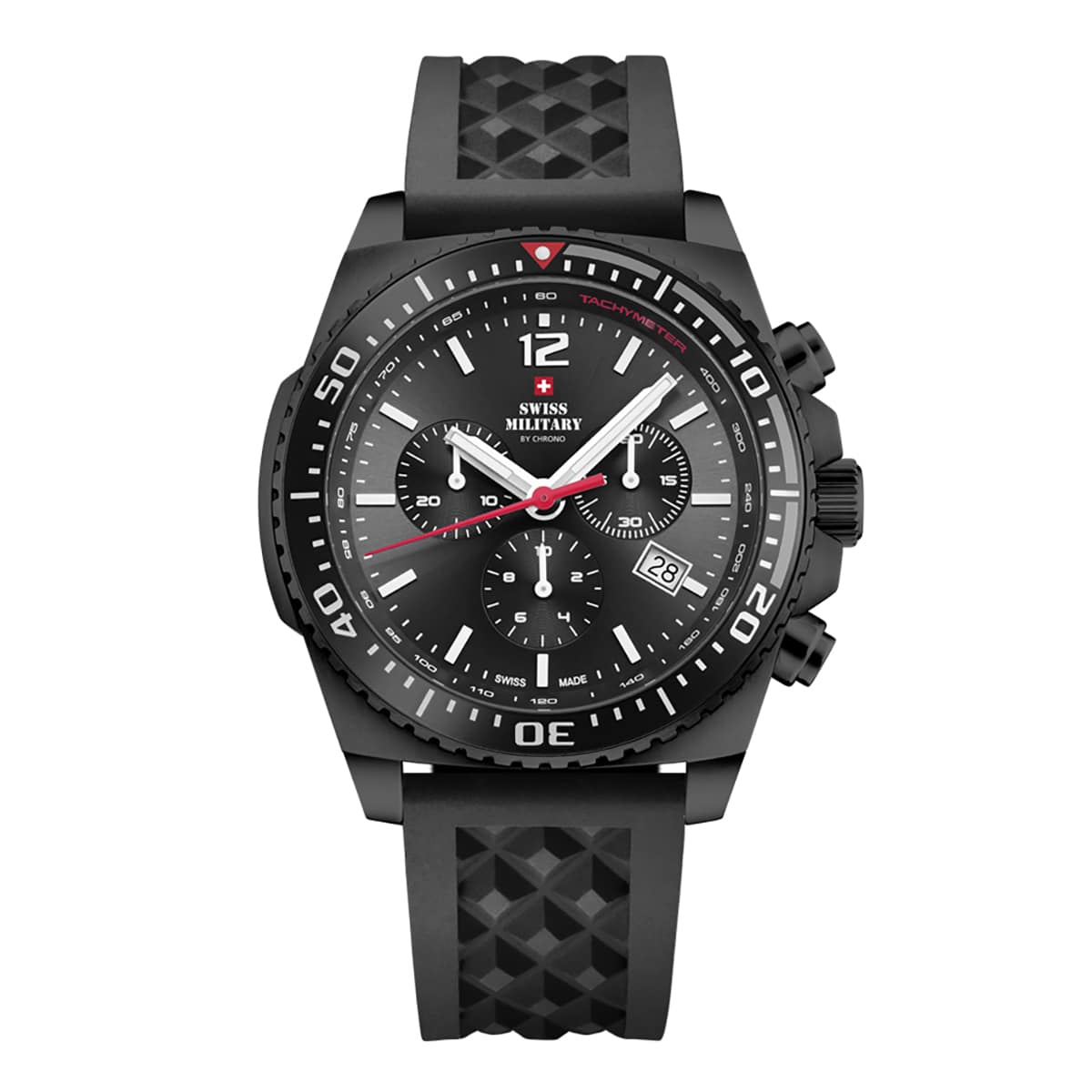 MONTRE SWISS MILITARY HOMME CHRONO SILICONE